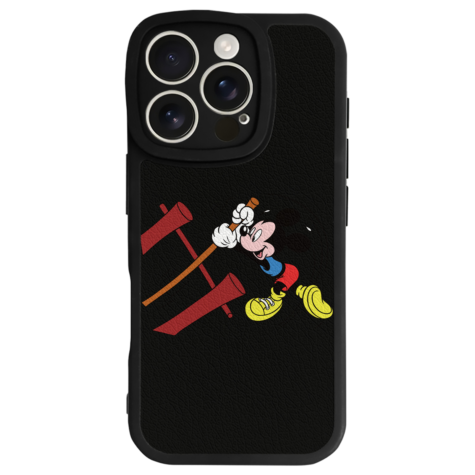 （画像用） ミッキーマウス Mickey Mouse 【iPhone 16シリーズ対応】シリコンスマホケース（レザー調） 材質：シリコン